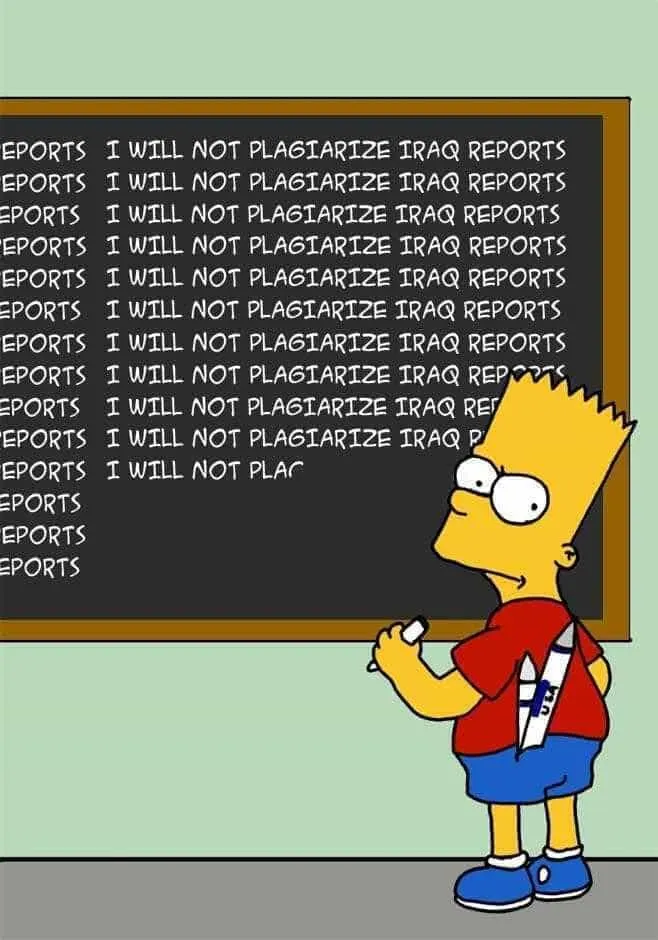 Wonkhe Bart simpson whiteboard plagiarism