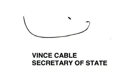Vince Cable Signiture