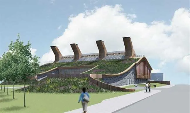 New laboratory. With a roof which makes people want to walk on it apparently.
