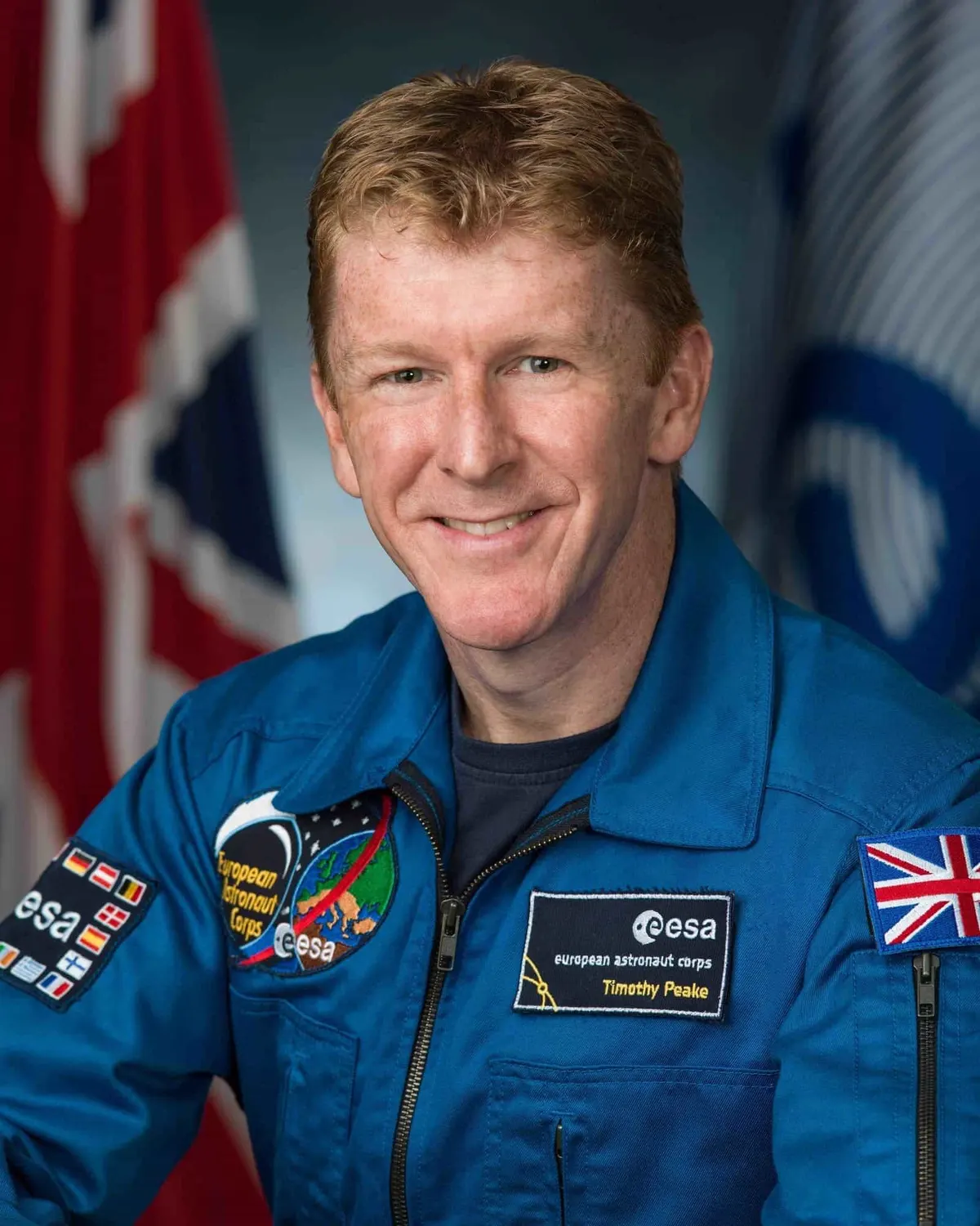 Official NASA portrait of British astronaut Timothy Peake. Photo Date: August 28, 2013. Location: Building 8, Room 183 - Photo Studio. Photographer: Robert Markowitz