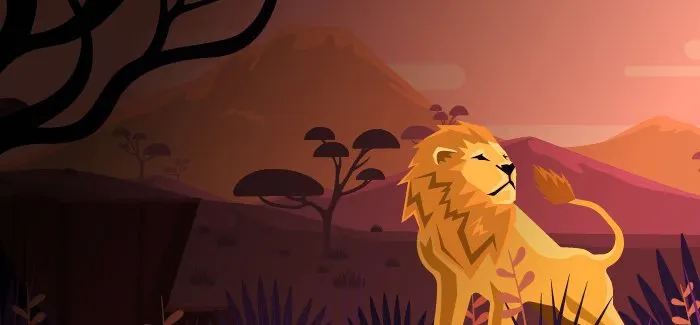 A lion, yesterday.
